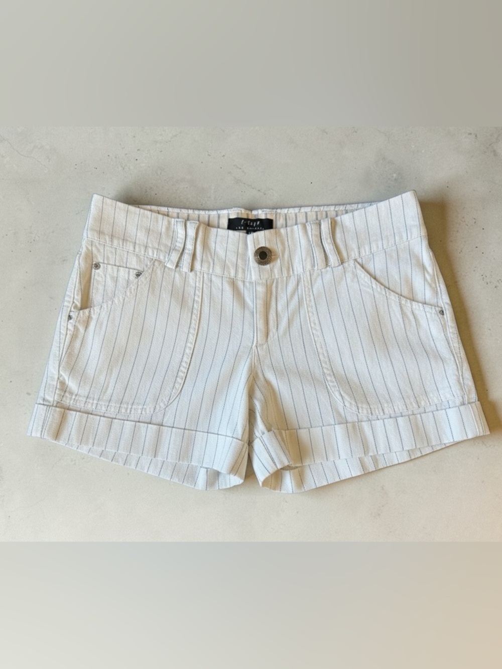 Y2K T-Bags LA Linen-Blend Pinstripe Shorts - White